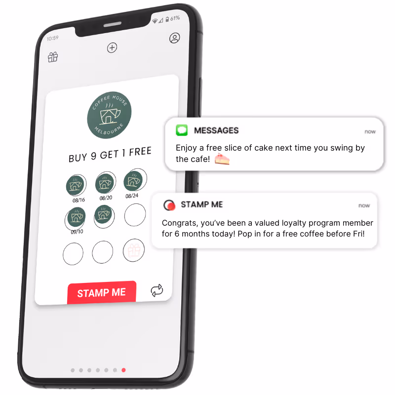 Phone screen with popped up messages